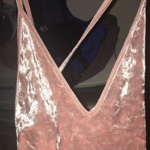 Forever 21 Baby Pink Velvet Body Suit
